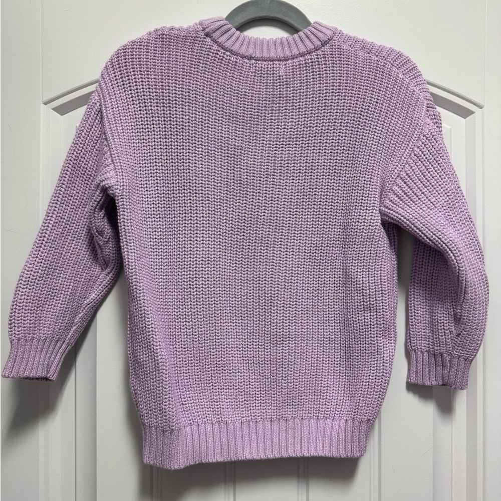 Kids Purple Sweater with Cute Ghost Design - Picture 3 of 4
